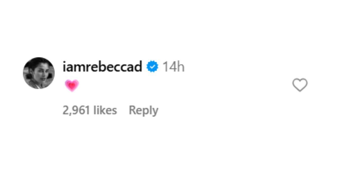 Snapshot of Carlos Sainz's girlfriend's reaction to Alexandra Saint-Mleux's post...Credits-Instagram